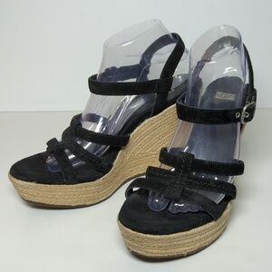 UGG Callia Platform jute/espadrille wedge sandal women's size 9